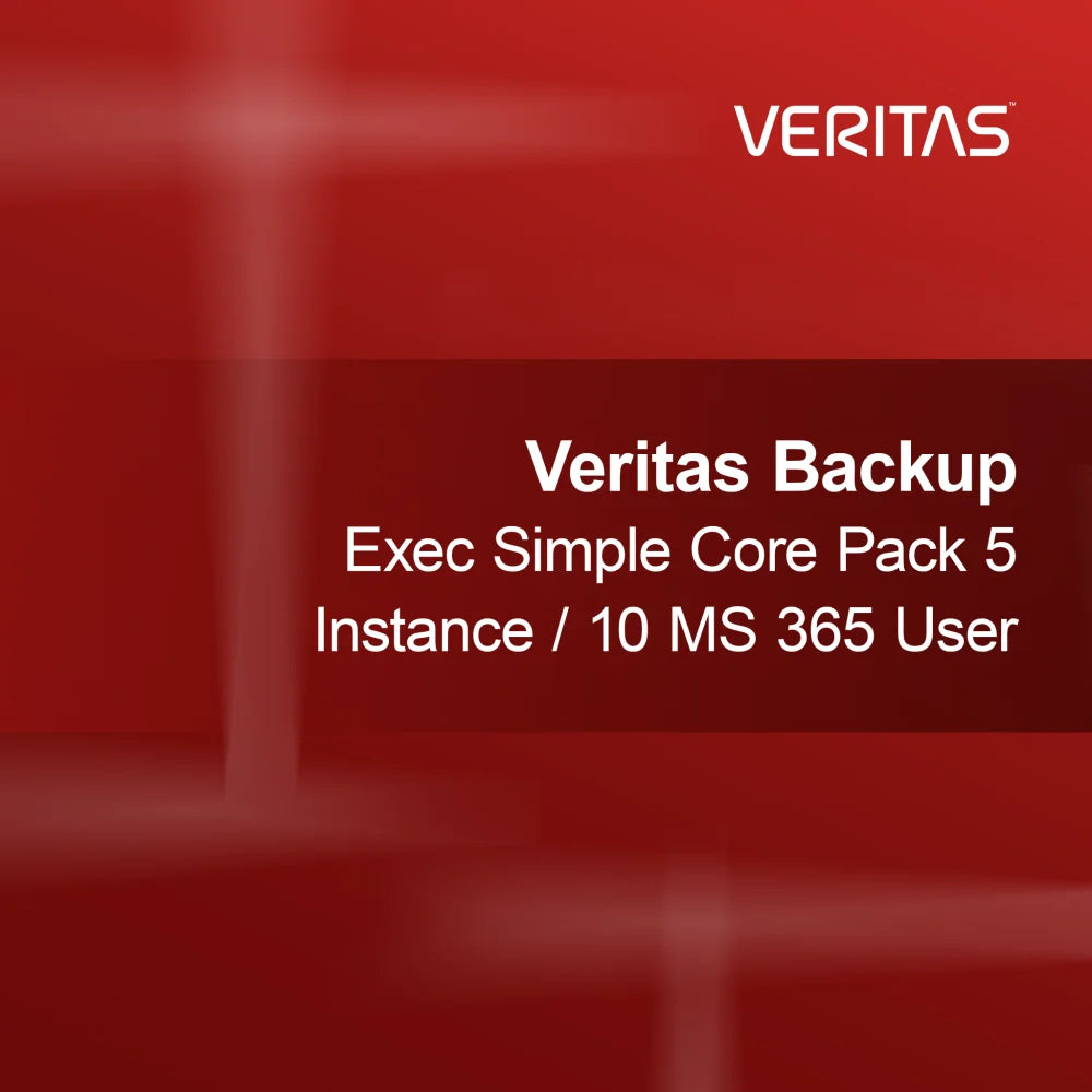 Veritas Backup Exec Simple Core Pack 5 Instantie / 10 MS 365 Gebruiker