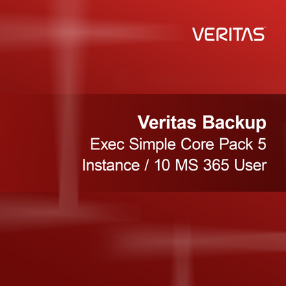 Veritas Backup Exec Simple Core Pack 5 Instantie / 10 MS 365 Gebruiker